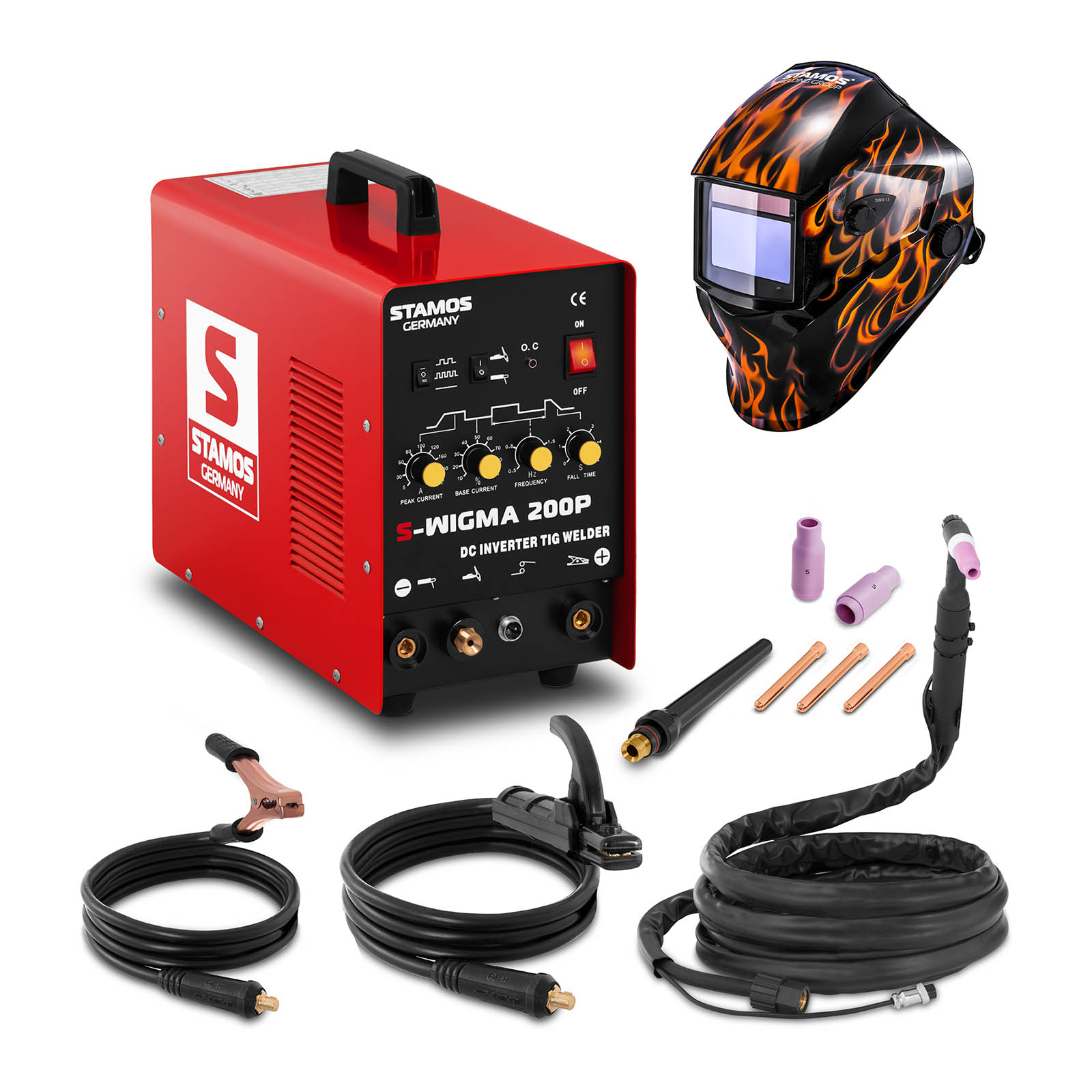 Set d'équipement de soudage Poste à souder TIG - 200A - 230V - Puls + Masque de soudure –Firestarter 500 – ADVANCED SERIES