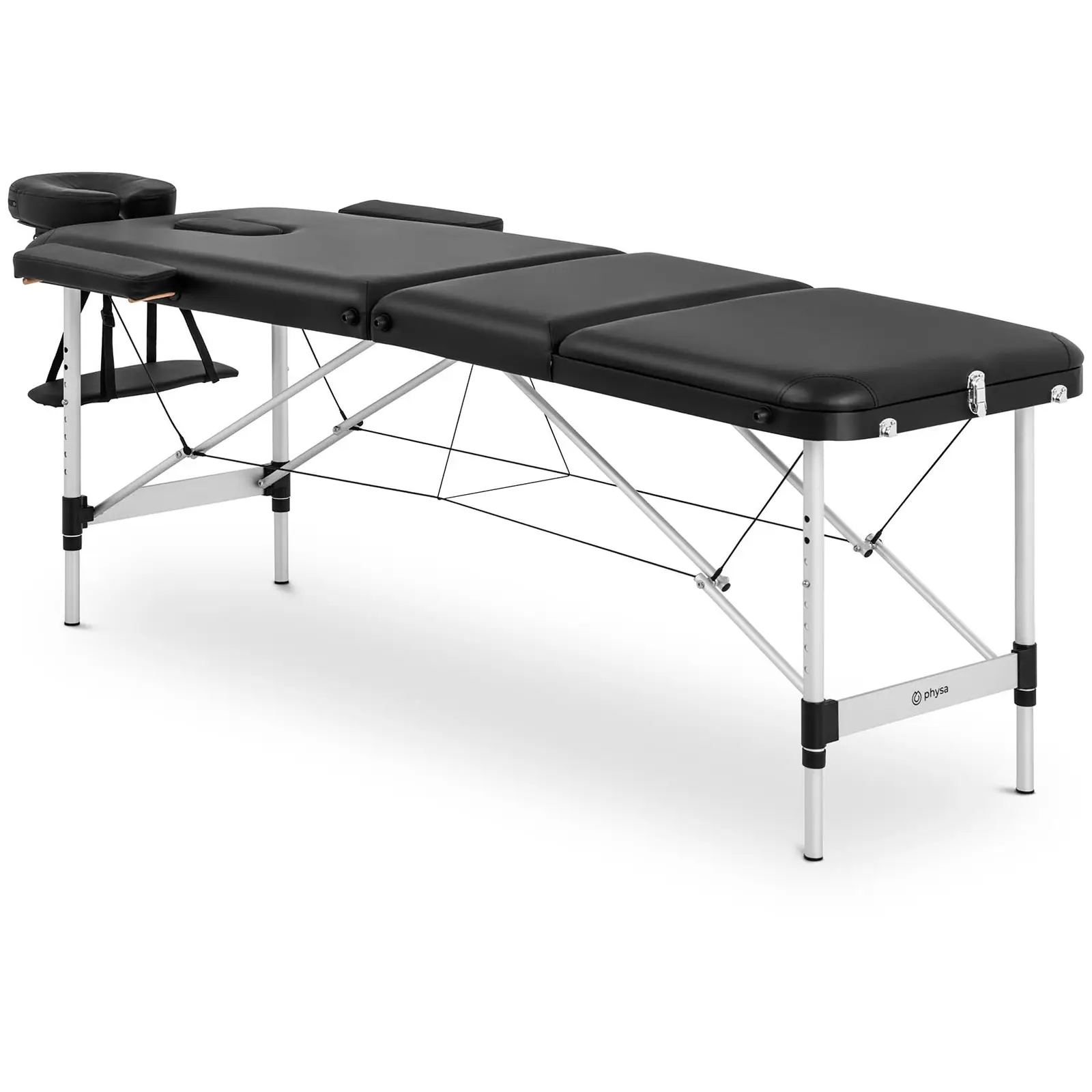 Table de massage pliante - 185 x 60 x 59 cm - 180 kg - Noir