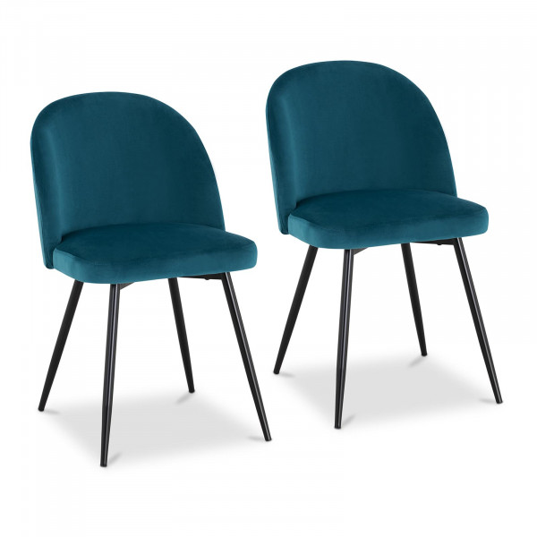 Occasion Chaise en tissu - Lot de 2 - 150 kg max. - Surface d&#039;assise de 48 x 41,5 cm - Coloris turquoise