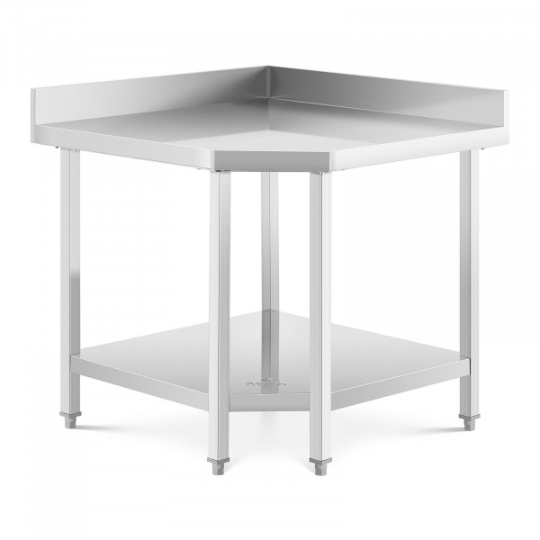 Table de travail en angle inox - 90 x 70 cm - Capacité de 300 kg