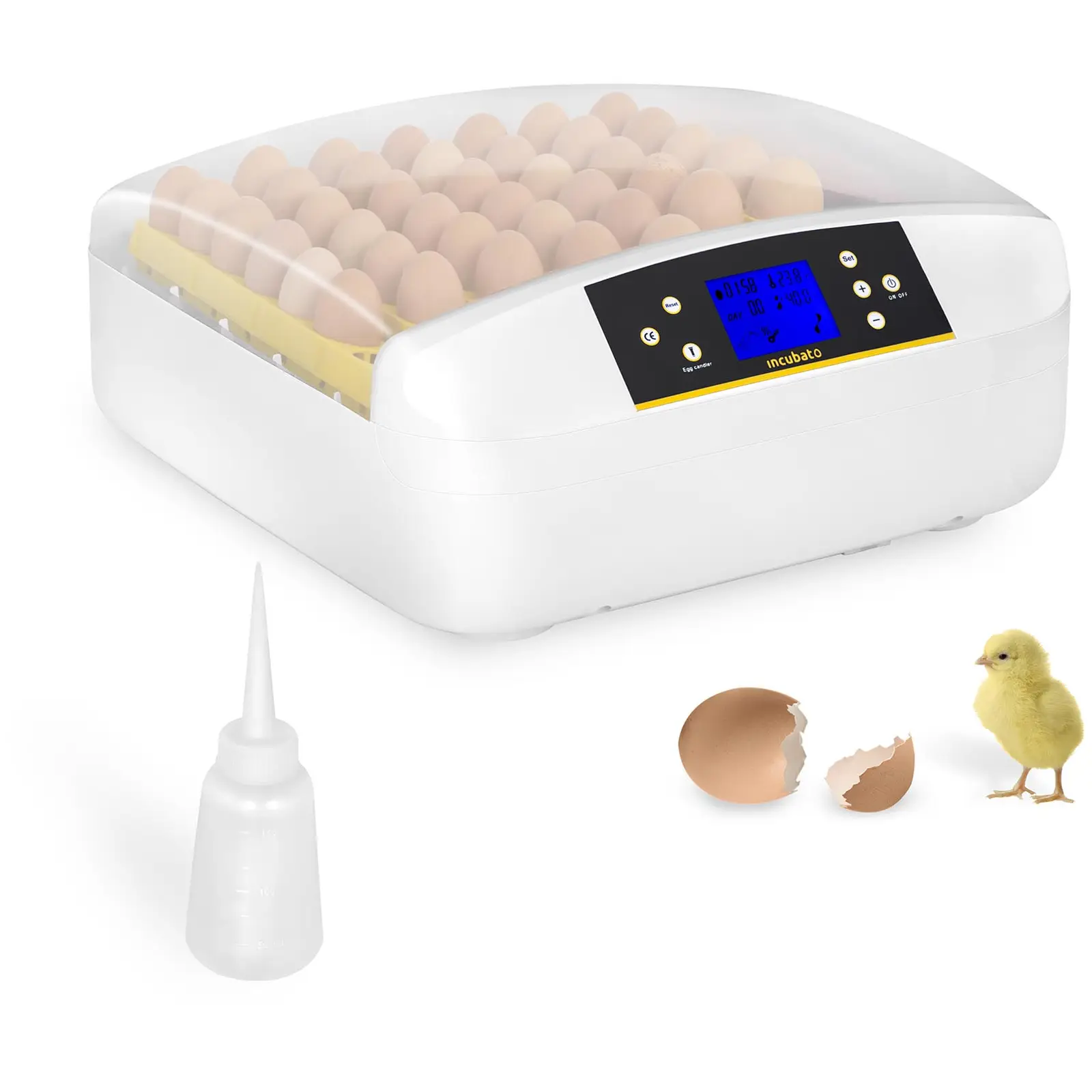 Couveuse à œufs - 56 œufs - Flacon inclus - Entièrement automatique