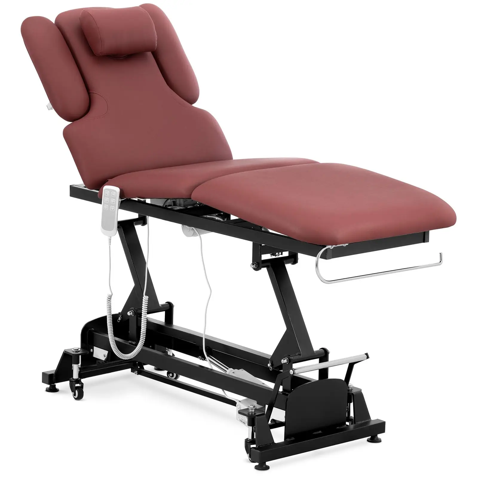 Table de massage électrique - 3 moteurs - 250 kg - Noir, Rouge vin