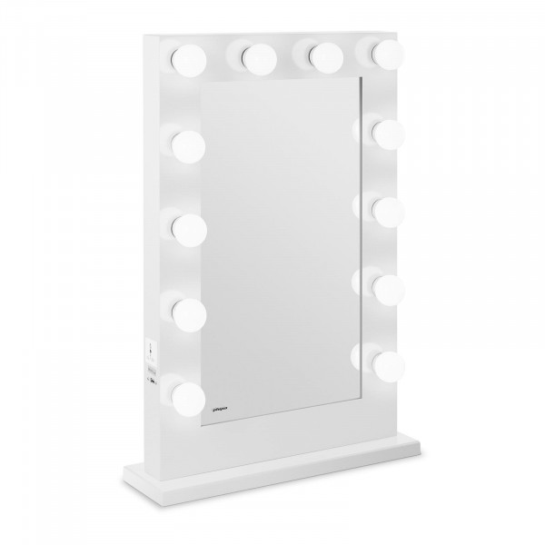 Miroir vanity - Blanc - 12 ampoules - Grand - Rectangle