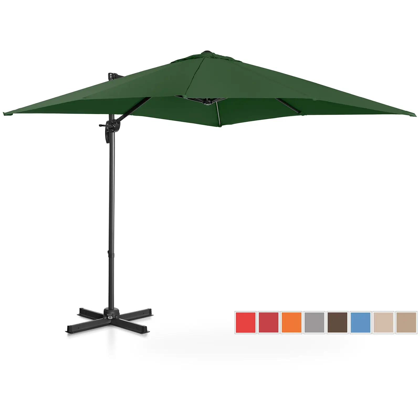Parasol de jardin - Vert - Carré - 250 x 250 cm - Pivotant