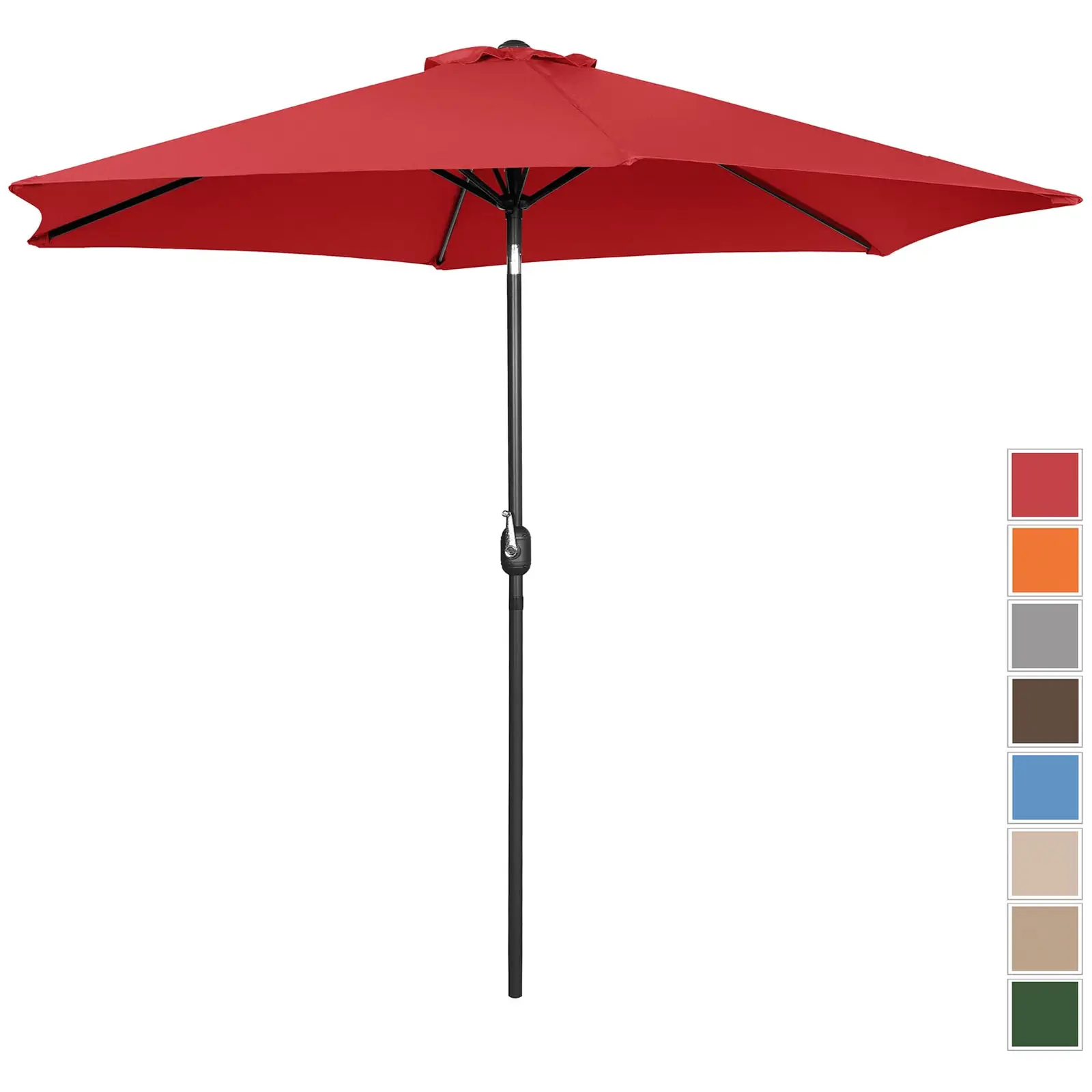 Parasol de terrasse – Rouge – Hexagonal – Ø 300 cm – Inclinable