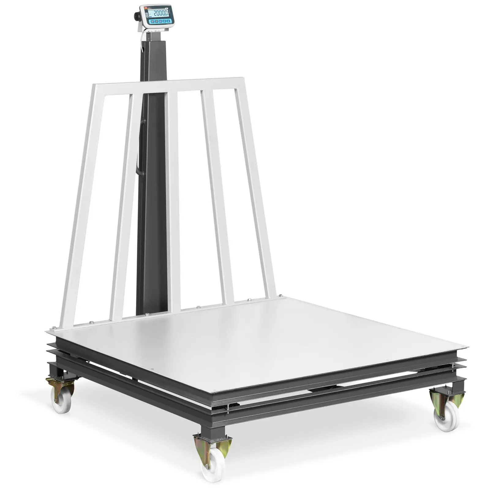 Balance plateforme - Calibrage certifié - 500 g (0 - 1 500 kg) / 1 kg (1 500 - 2 000 kg) - 1500 x 1500 mm - Sur Roues