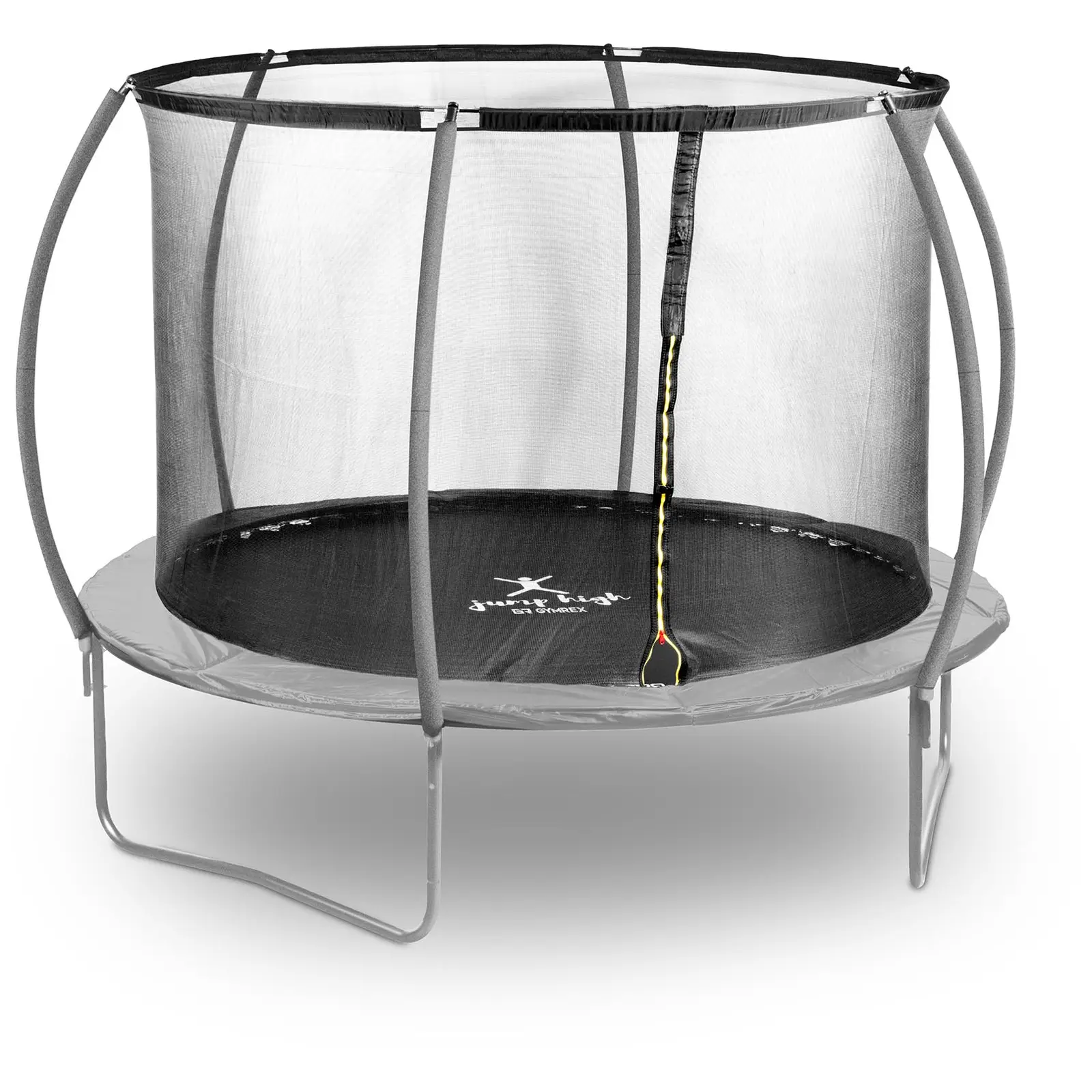 Trampoline de jardin - Ø 305 x 180 cm - 100 kg - Filet de sécurité - Noir/gris