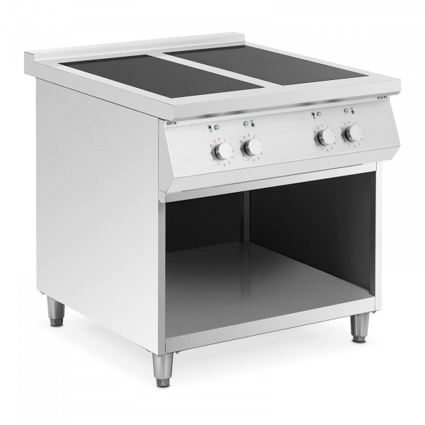 Occasion Cuisinière induction - 17 000 W - 4 plaques de cuisson - 260 °C - Compartiment de rangement - Royal Catering
