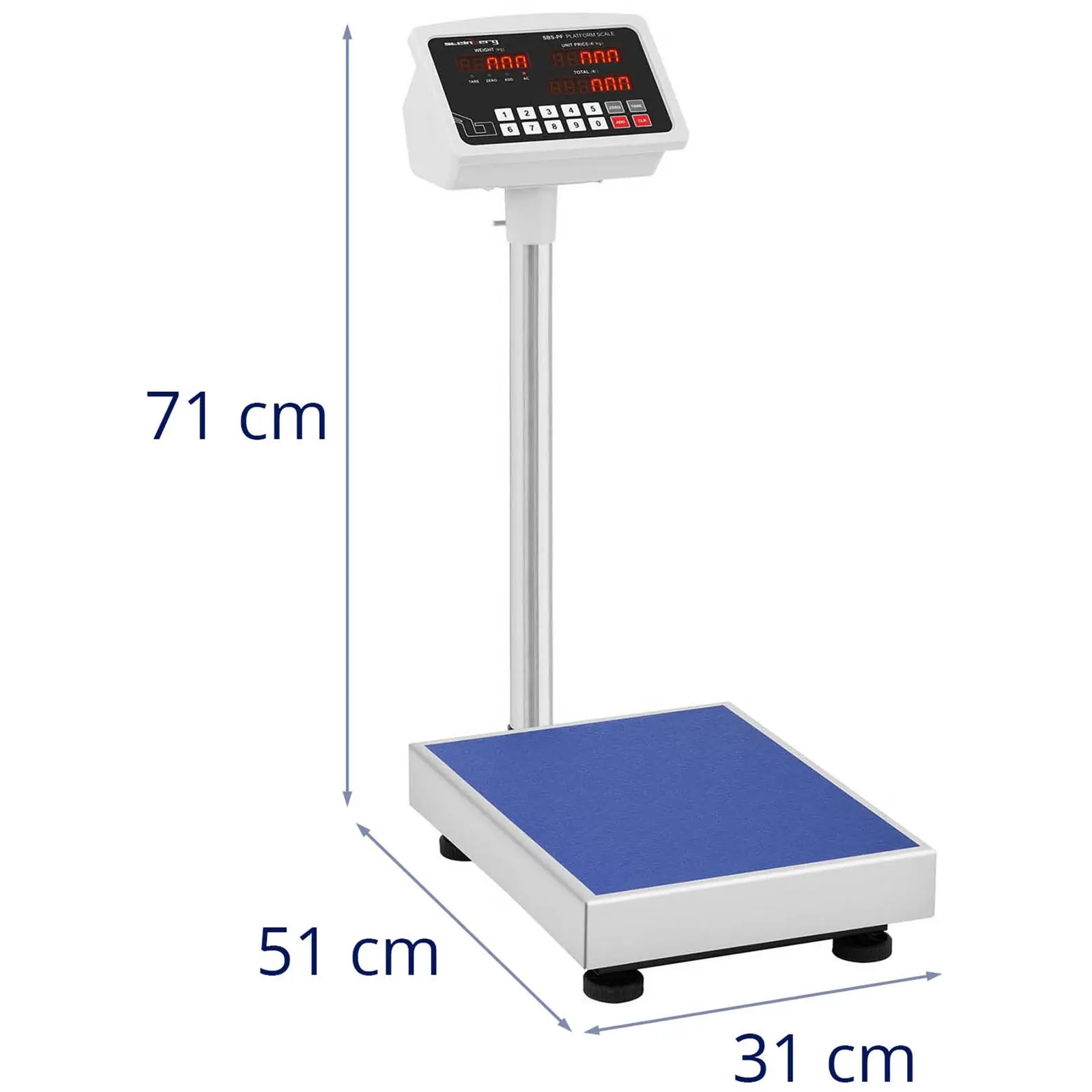 Balance plateforme - 100 kg / 10 g - 405 x 305 mm - LED