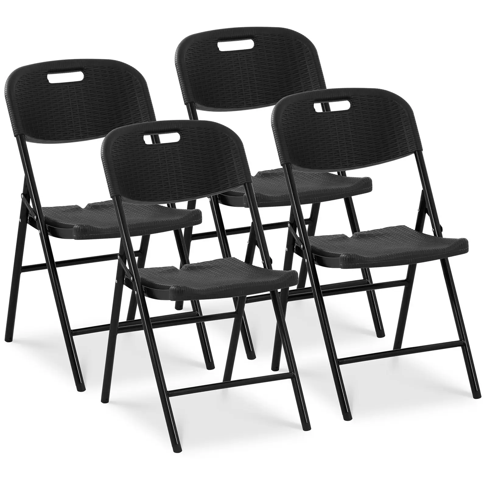 Chaises pliantes - Lot de 4 - Royal Catering - 180 kg - Surface d'assise : 52 x 36 cm - Noires