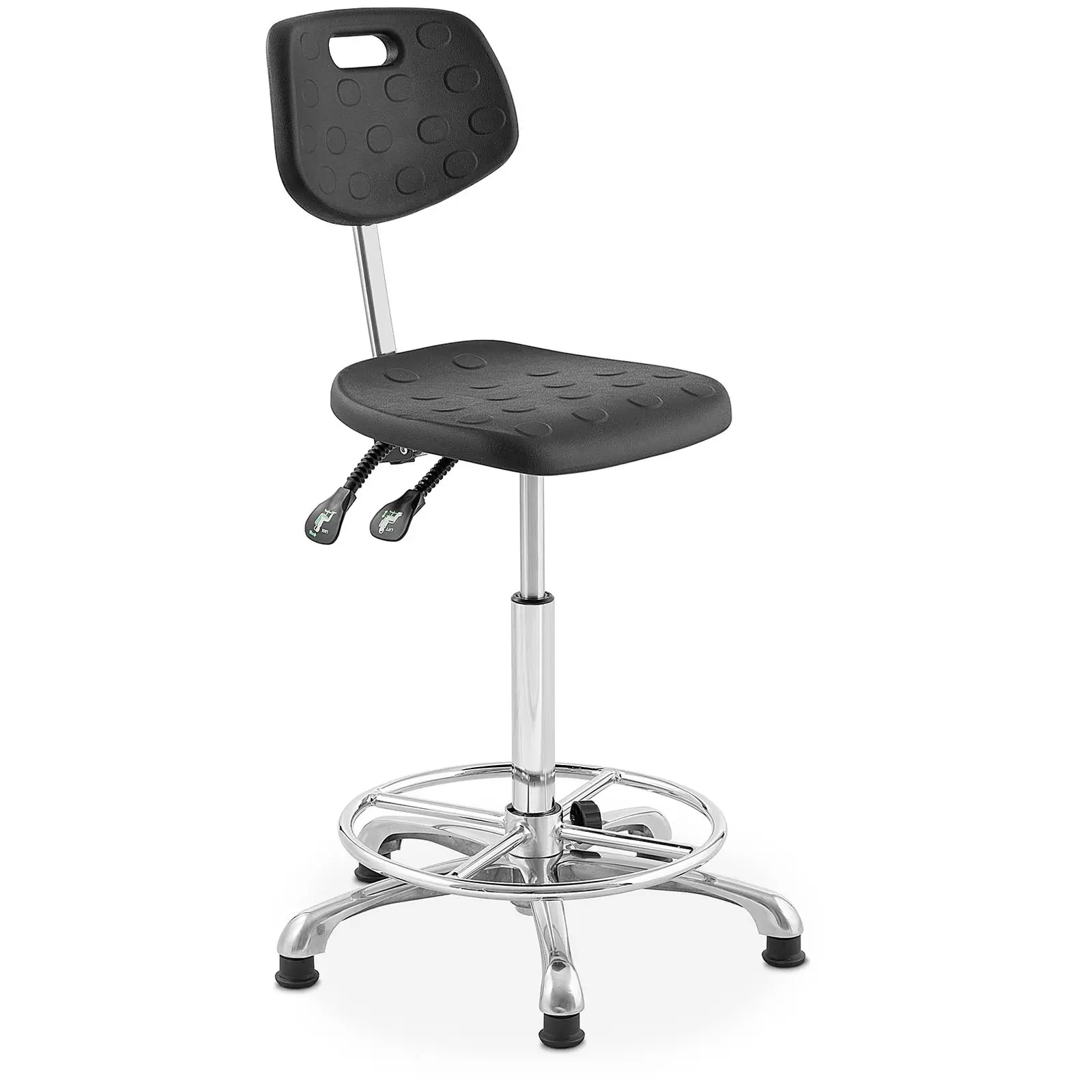 Chaise de laboratoire - 120 kg - Noir - Hauteur réglable de 515 - 780 mm