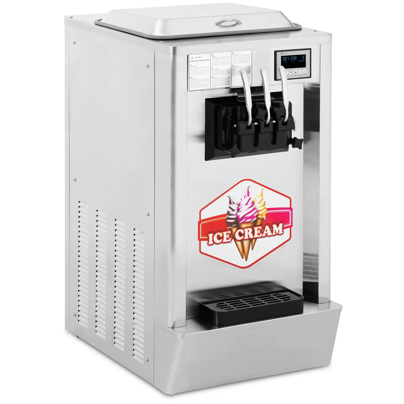 Machine à glace italienne - 1550 W - 23 l/h - 3 parfums - Royal Catering 