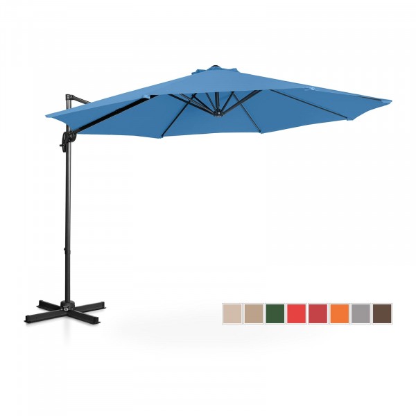 Occasion Parasol de jardin - Bleu - Rond - Ø 300 cm - Pivotant