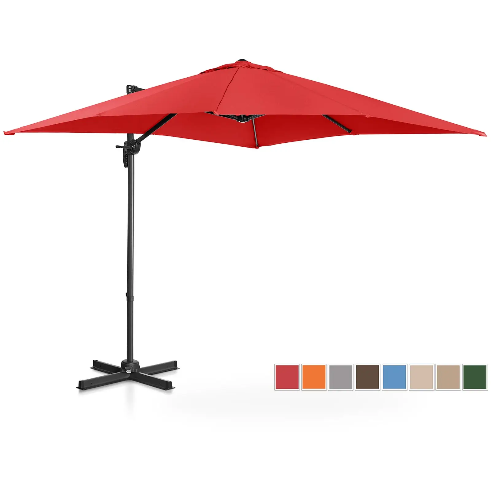 Occasion Parasol de jardin - Rouge - Carré - 250 x 250 cm - Pivotant