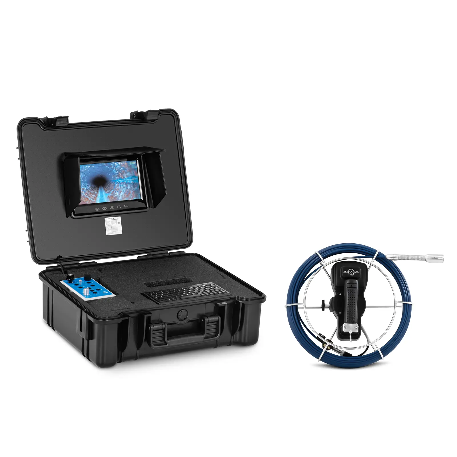 Caméra inspection canalisation - 30 m - 12 LED - Écran tactile couleur TFT 7 pouces