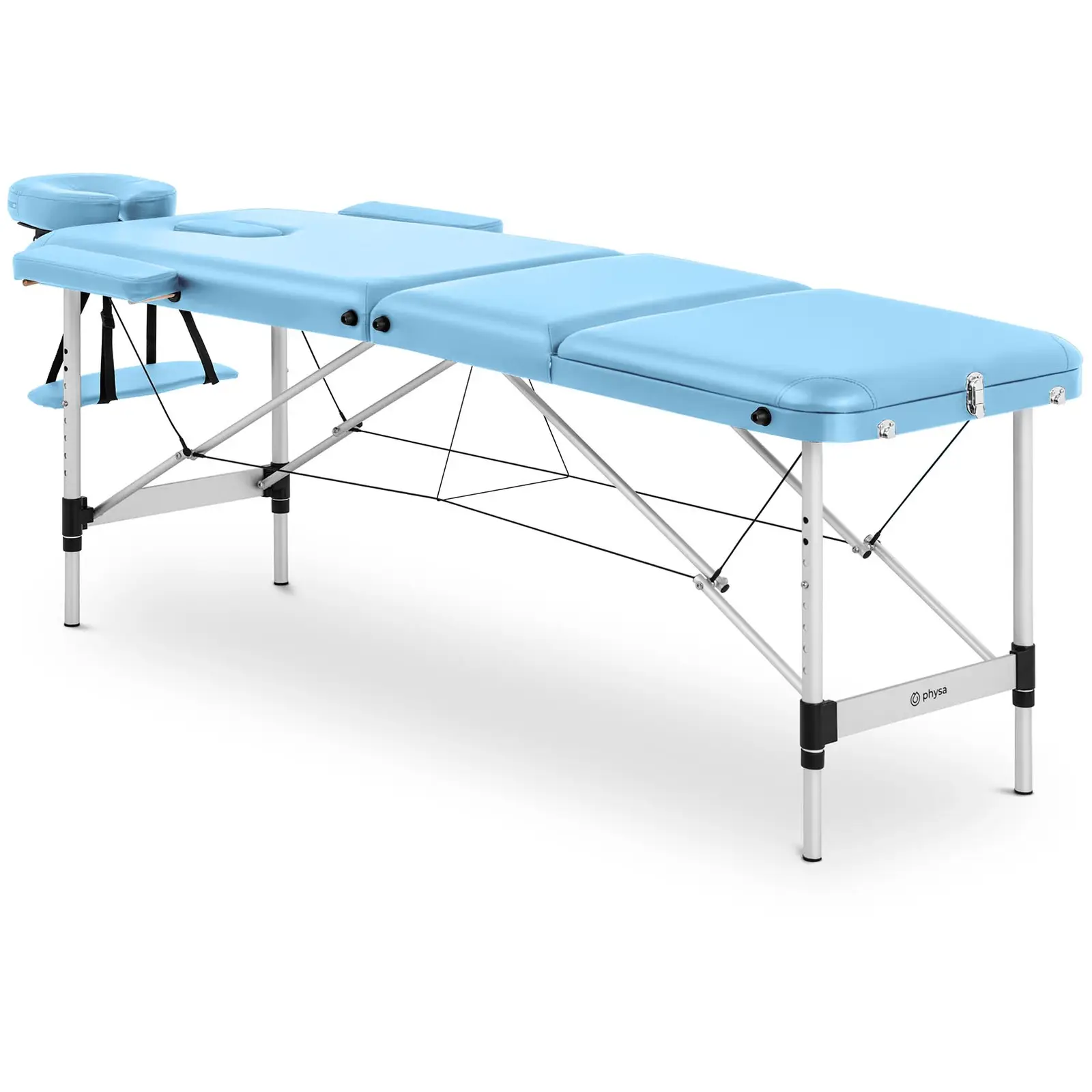 Table de massage pliante - 185 x 60 x 60-81 cm - 180 kg - Turquoise